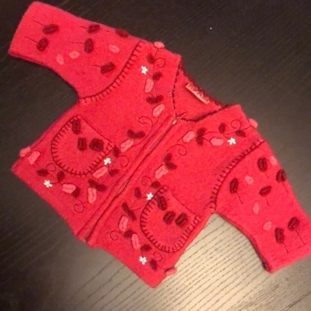 DPAM Red European Wool Coat 3 Months
